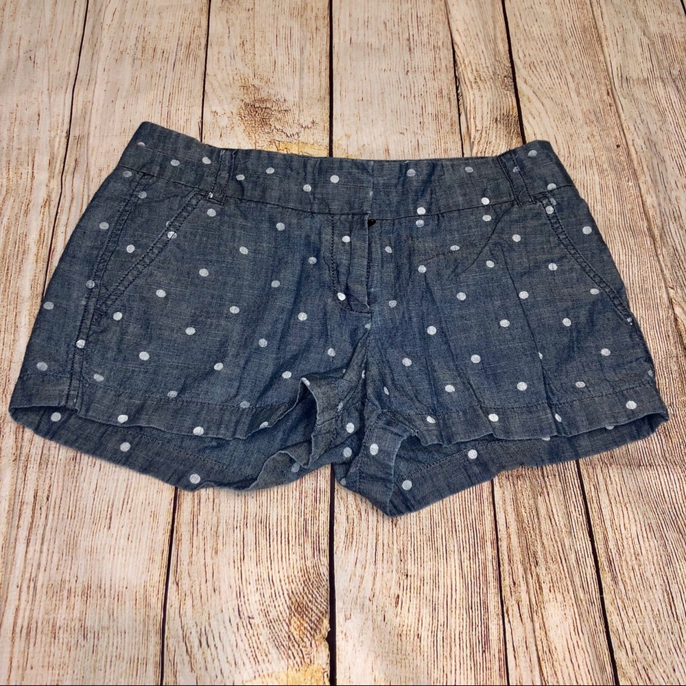 Polkadot Chambray J. Crew Factory Shorts - Picture 2 of 7